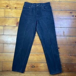 Vintage Levis 550‎ Jeans Mens 33x32 Solid Black Made in USA Relaxed Tapered Leg